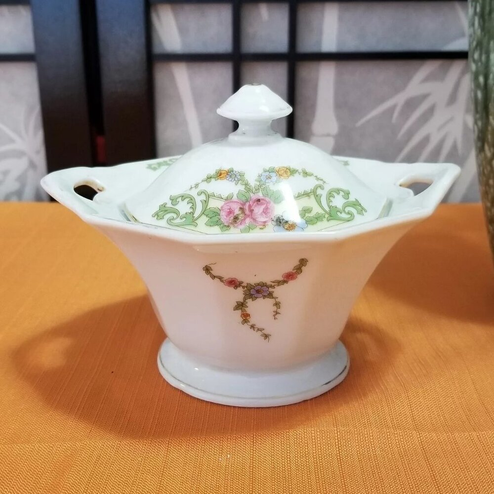 Rare! Tirschenreuth Fairmont #4275 Footed Sugar Bowl w/ Lid